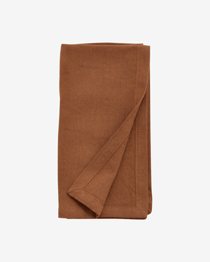 Serviette, marron, ourlée
