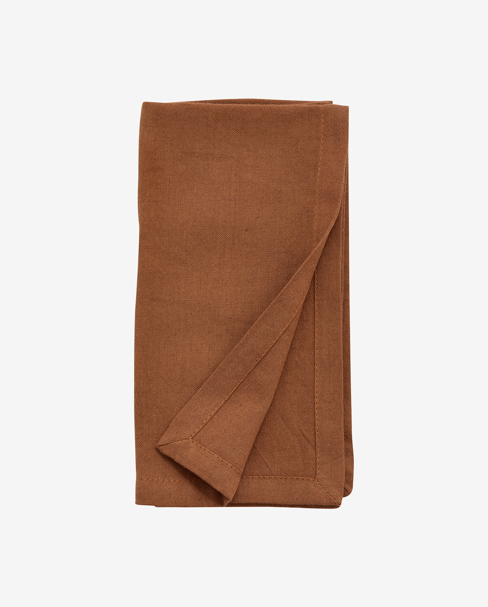 Serviette, marron, ourlée