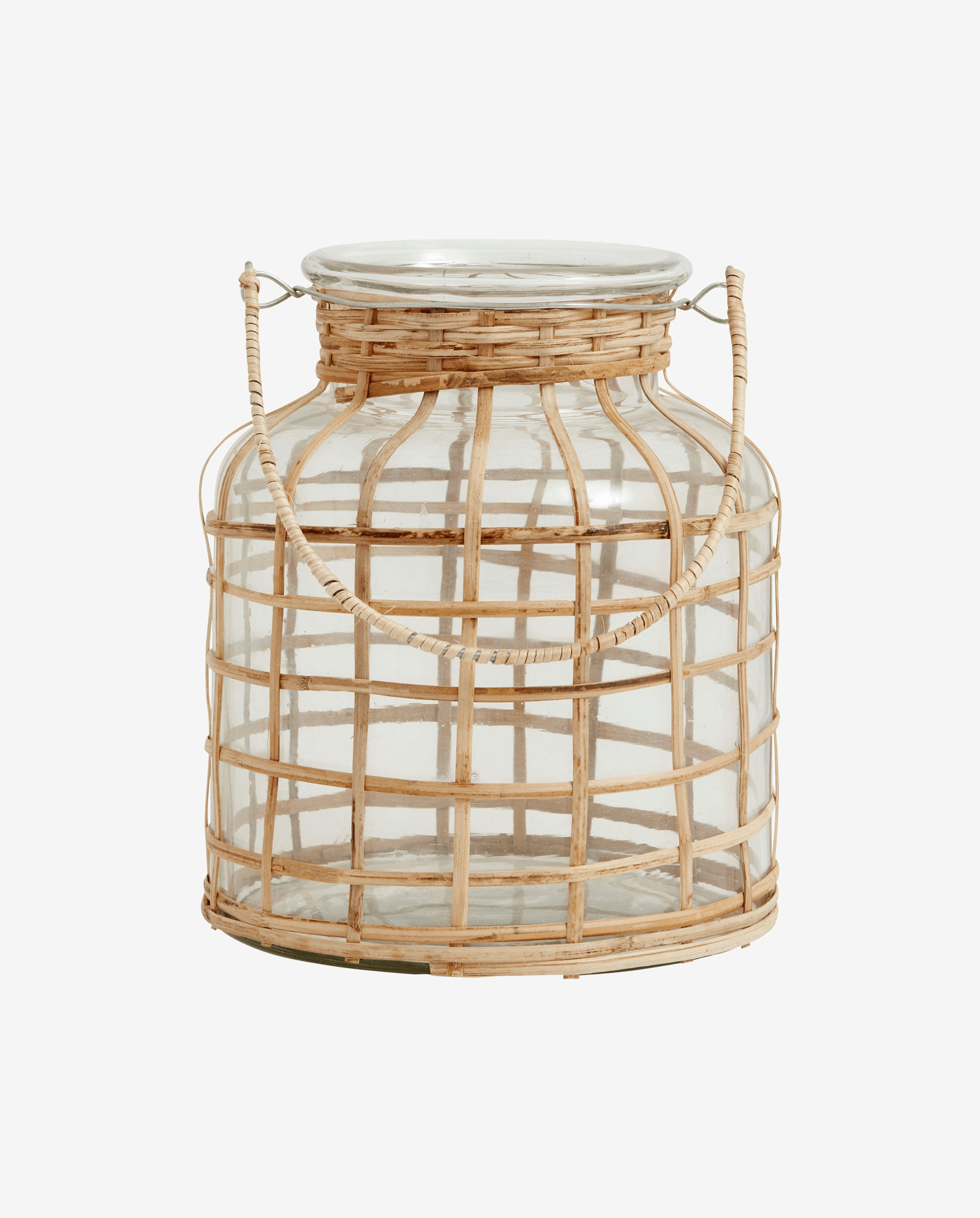 Support de bougie en BAMBOU, en verre, moyen