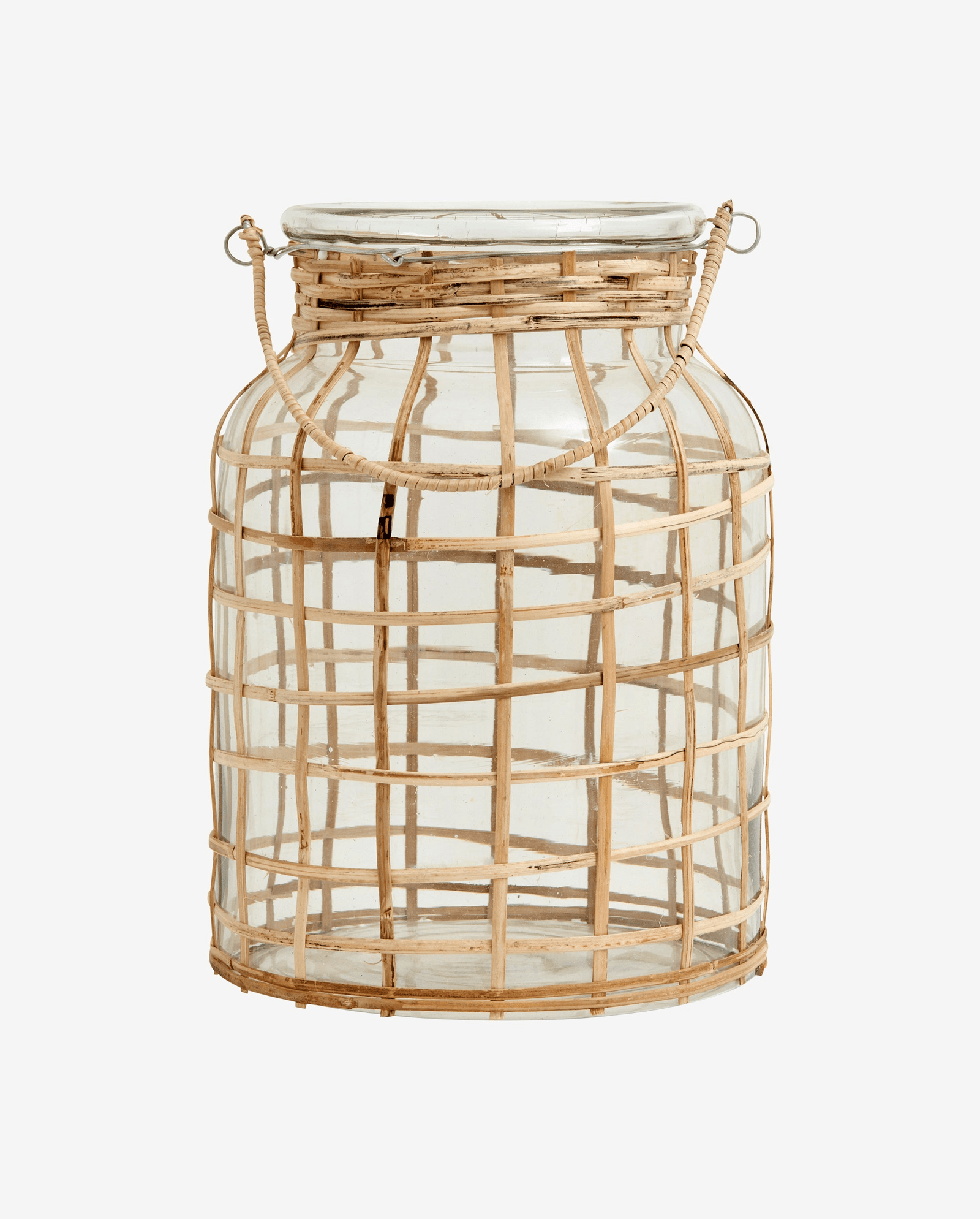 Support de bougie en BAMBOU, en verre, grand