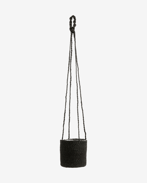 Jute-Hängetopf mit PVC-Innenbeschichtung – Schwarz