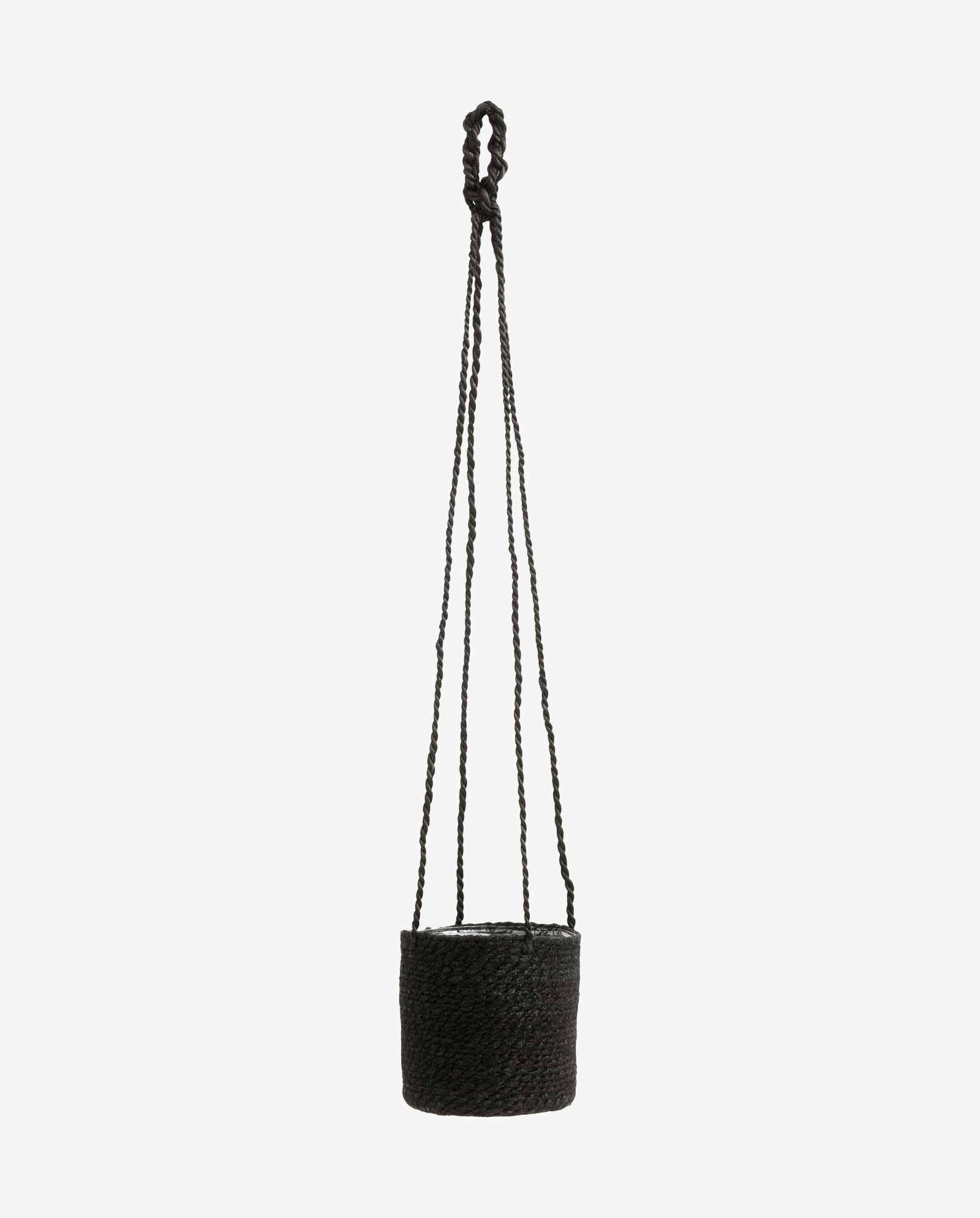 Jute-Hängetopf mit PVC-Innenbeschichtung – Schwarz