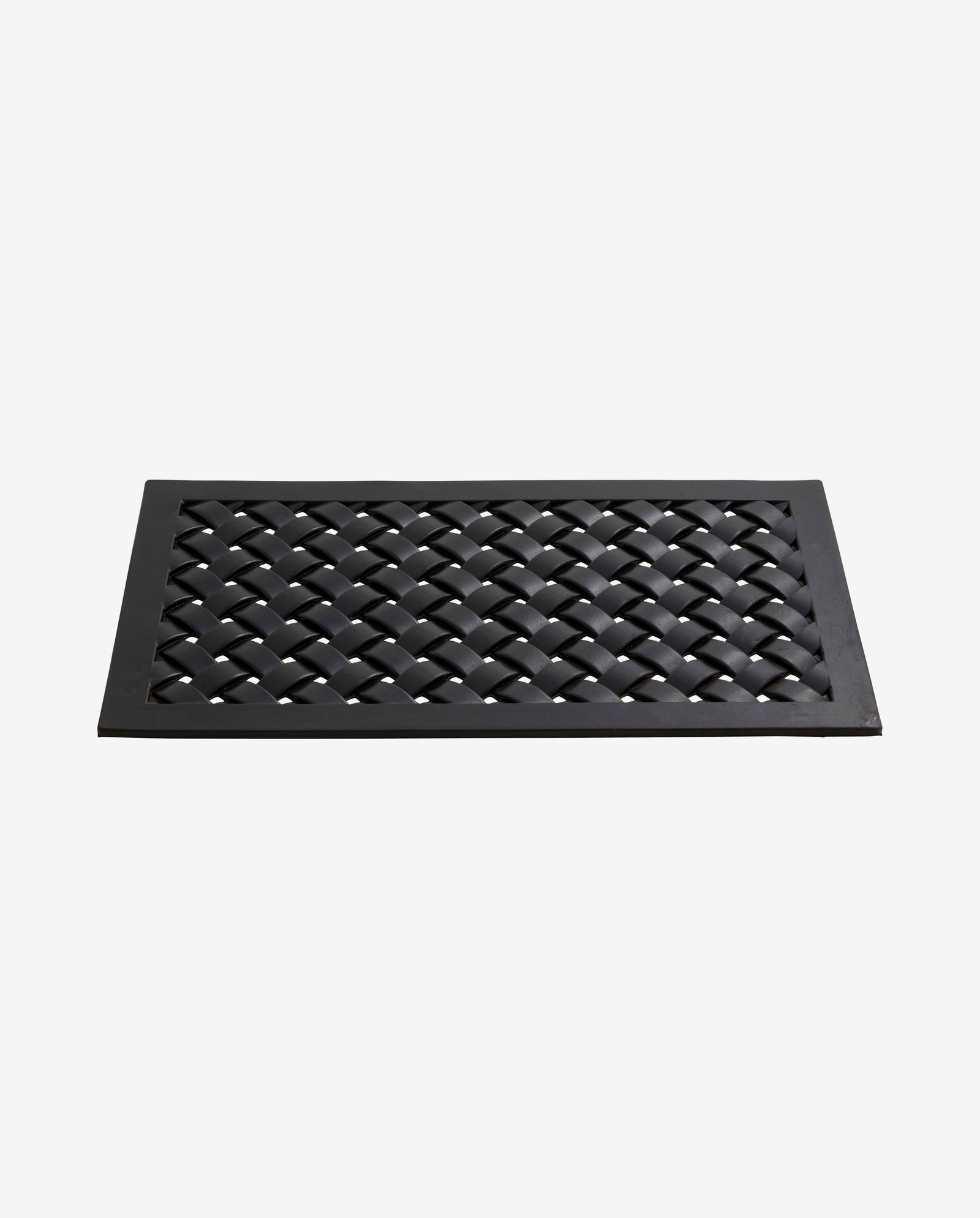 Fußmatte, gewebt, quadratisch, schwarzes Gummi