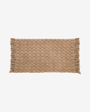 Tapis de bain LUNA avec franges, 60x120 - marron clair