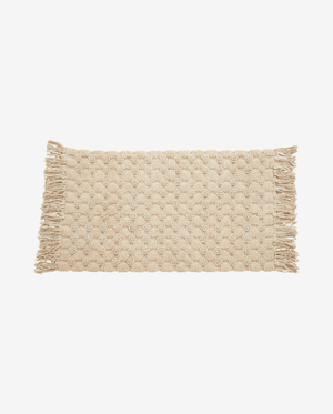 Tapis de bain LUNA avec franges, 60x120 - blanc cassé