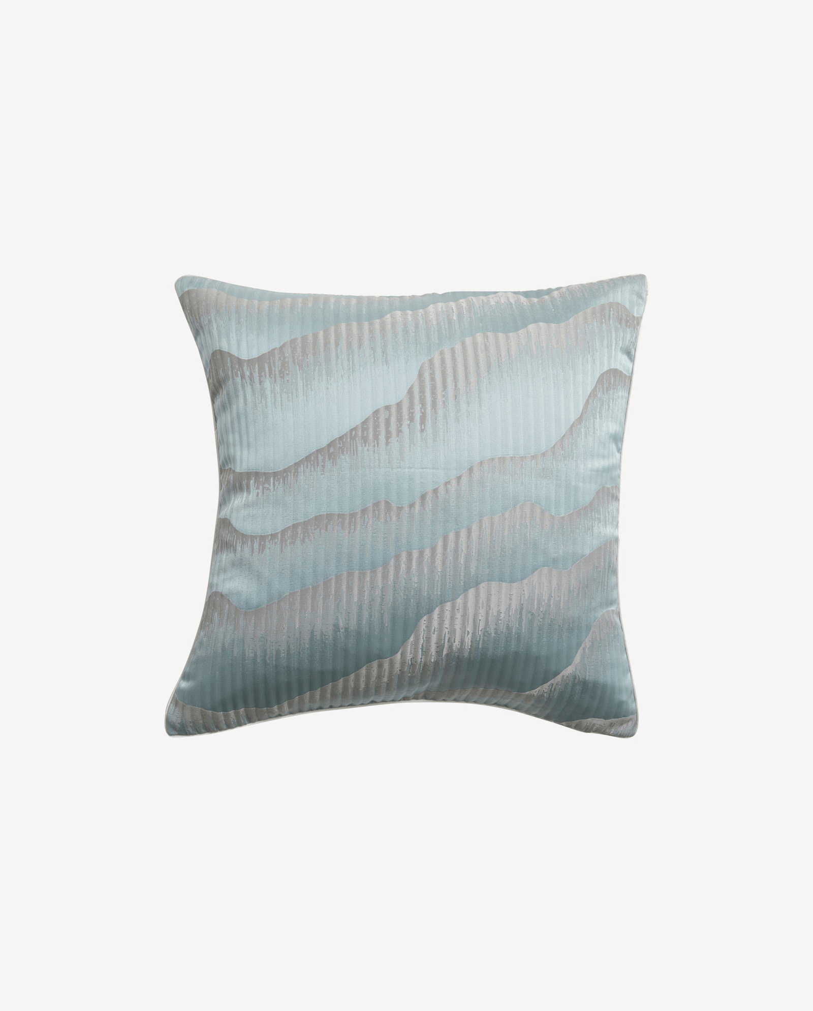 AVIOR pudebetræk i satin - 45x45 - lys blå/grå